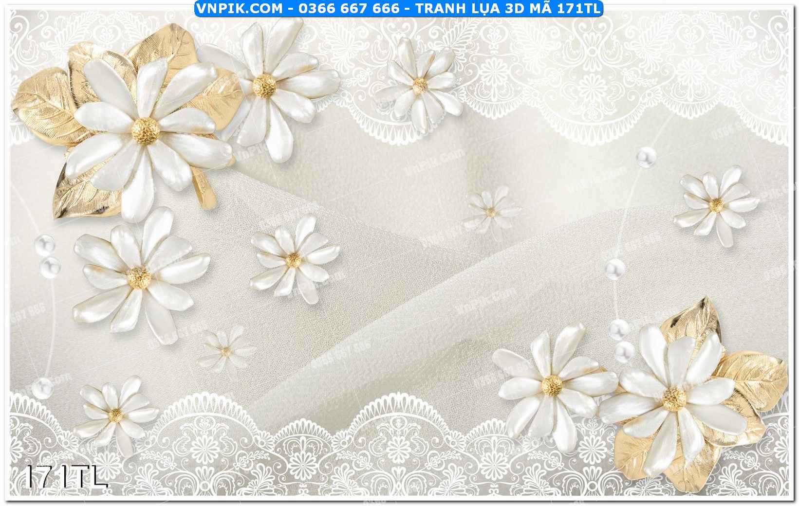 Tranh lụa 3D – Tranh trang trí dán tường 171TL