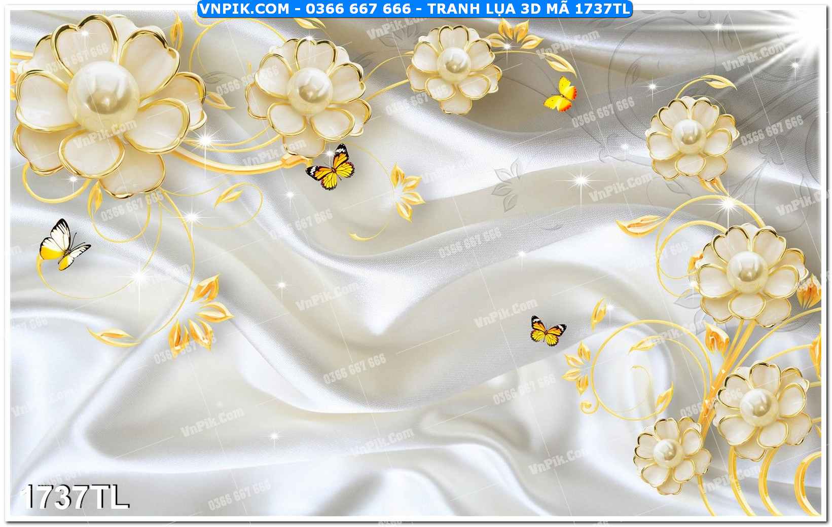 Tranh lụa 3D – Tranh trang trí dán tường 1737TL