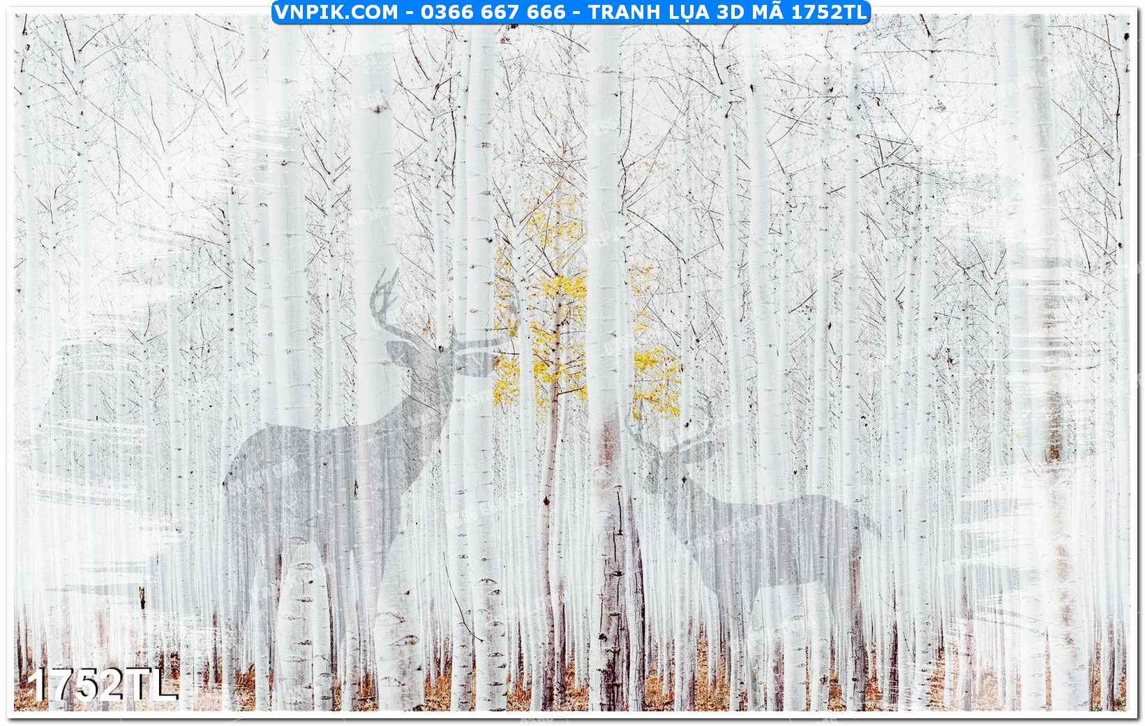 Tranh lụa 3D – Tranh trang trí dán tường 1752TL