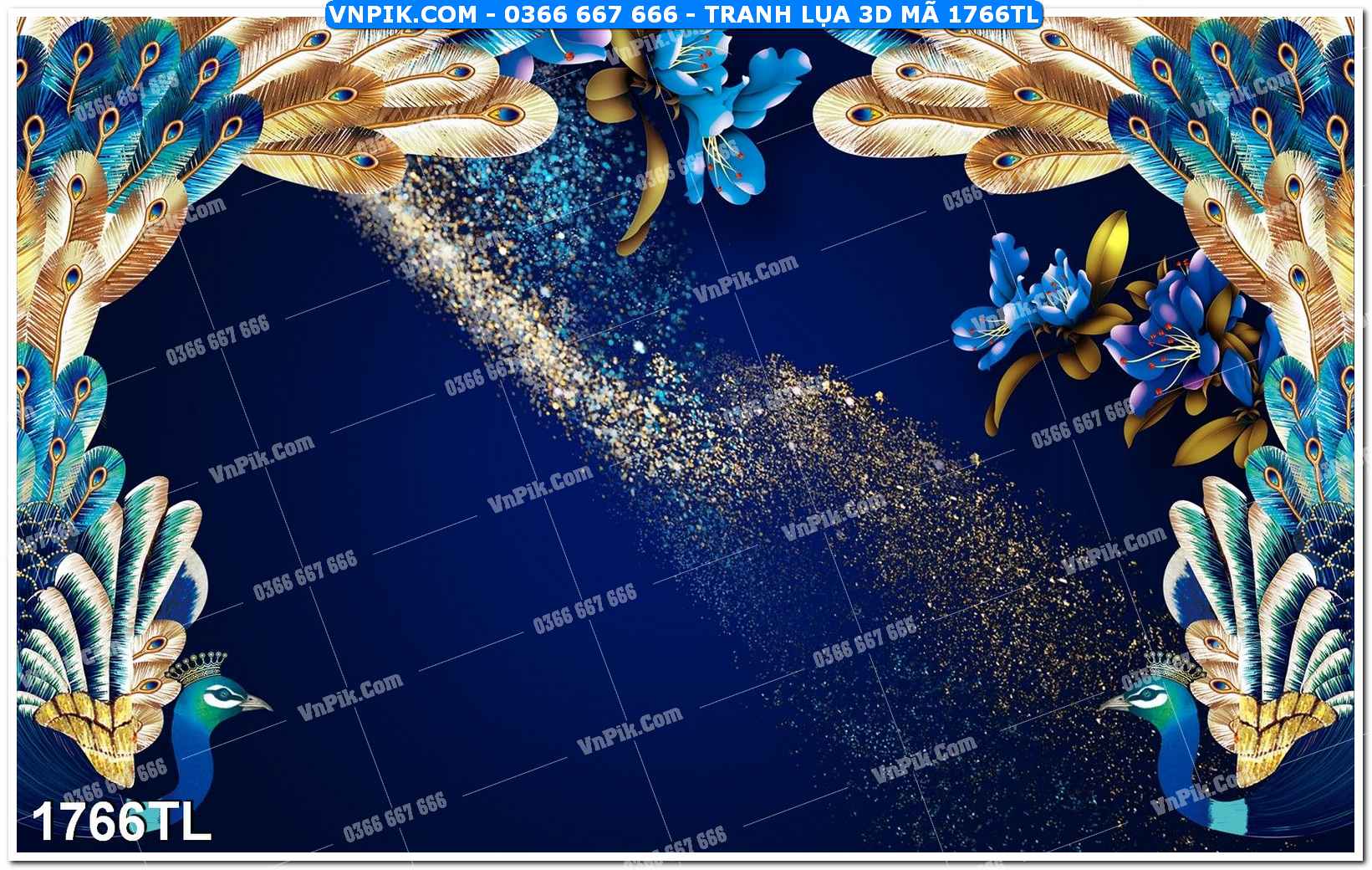 Tranh lụa 3D – Tranh trang trí dán tường 1766TL