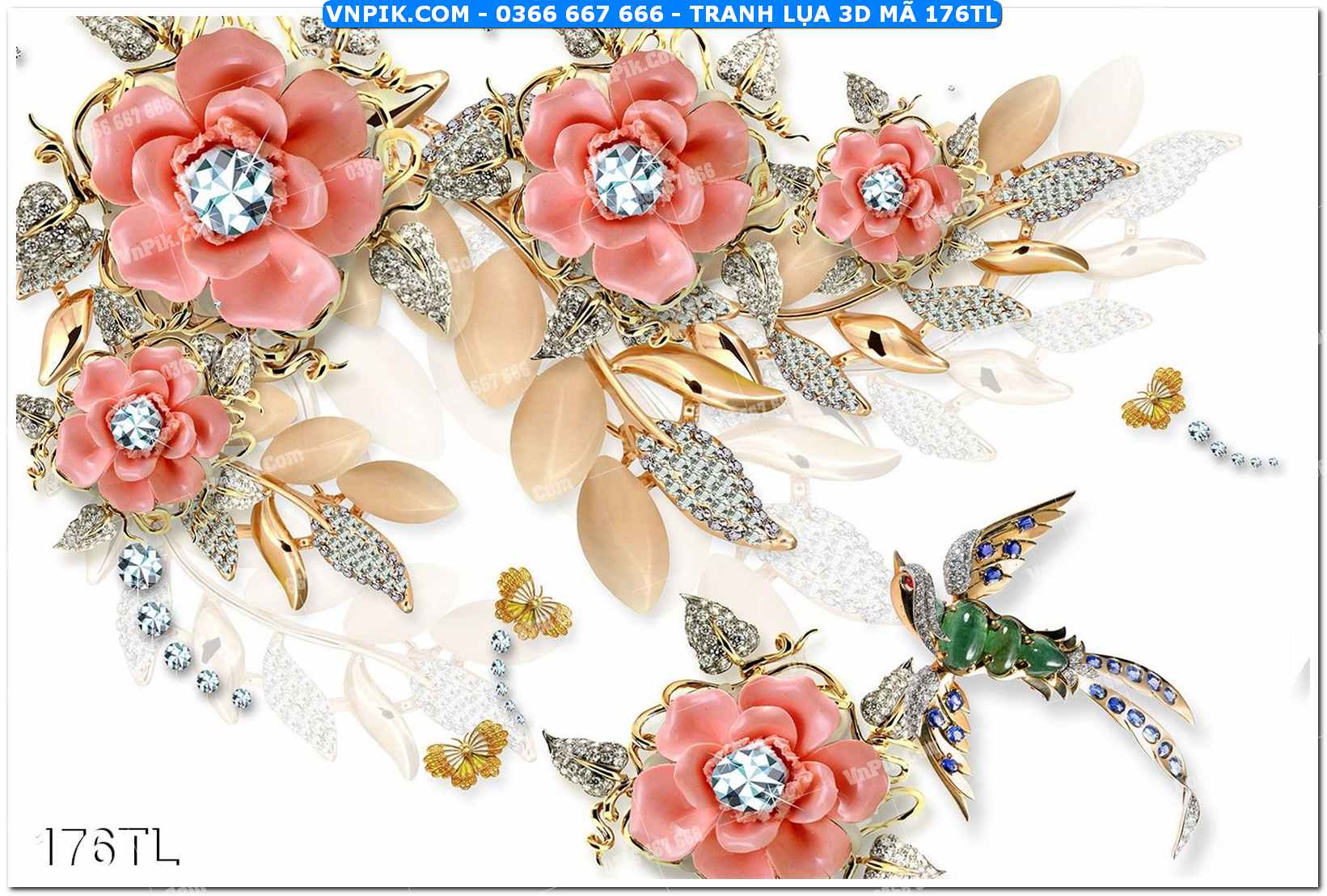 Tranh lụa 3D – Tranh trang trí dán tường 176TL