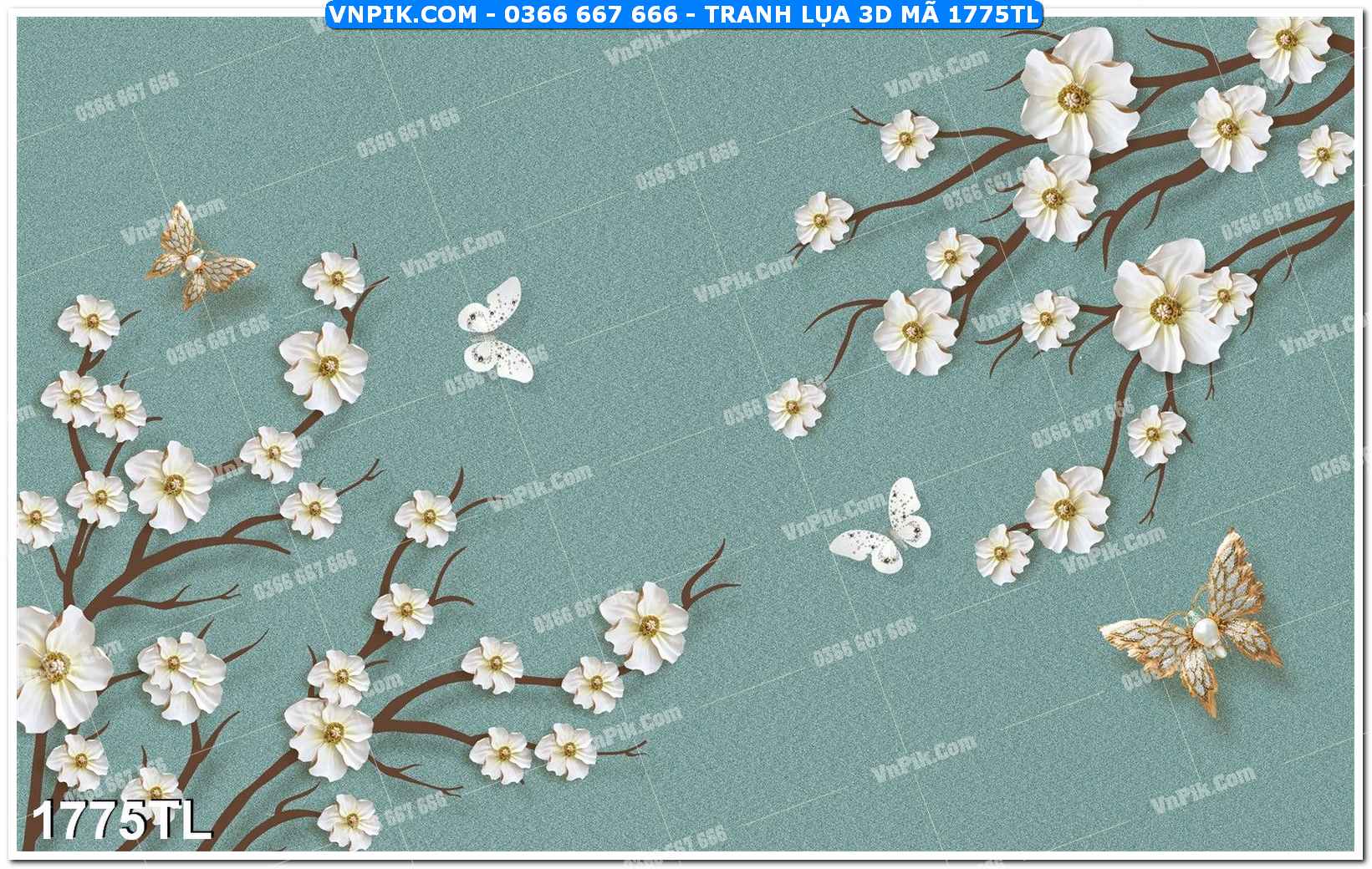 Tranh lụa 3D – Tranh trang trí dán tường 1775TL