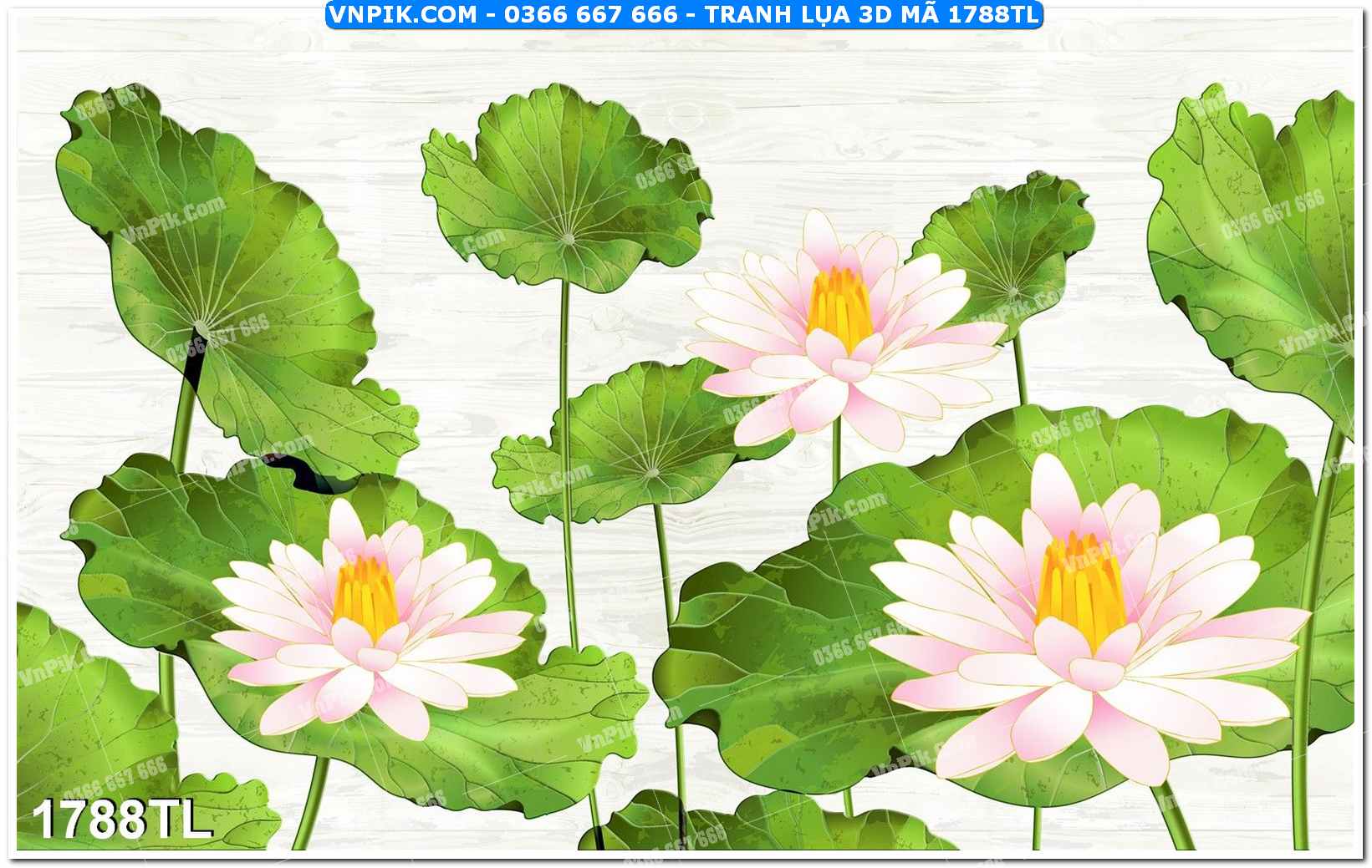 Tranh lụa 3D – Tranh trang trí dán tường 1788TL