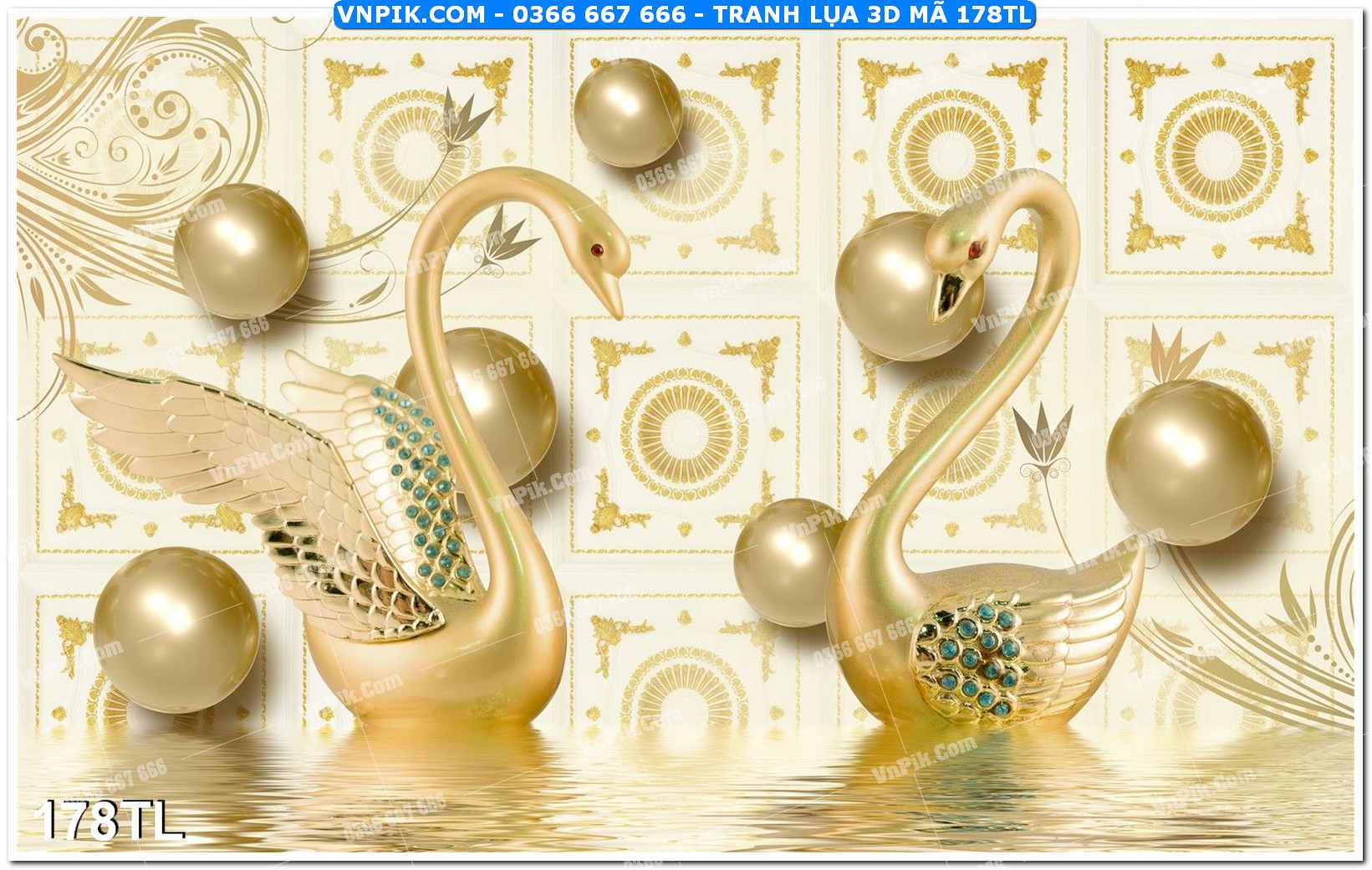 Tranh lụa 3D – Tranh trang trí dán tường 178TL