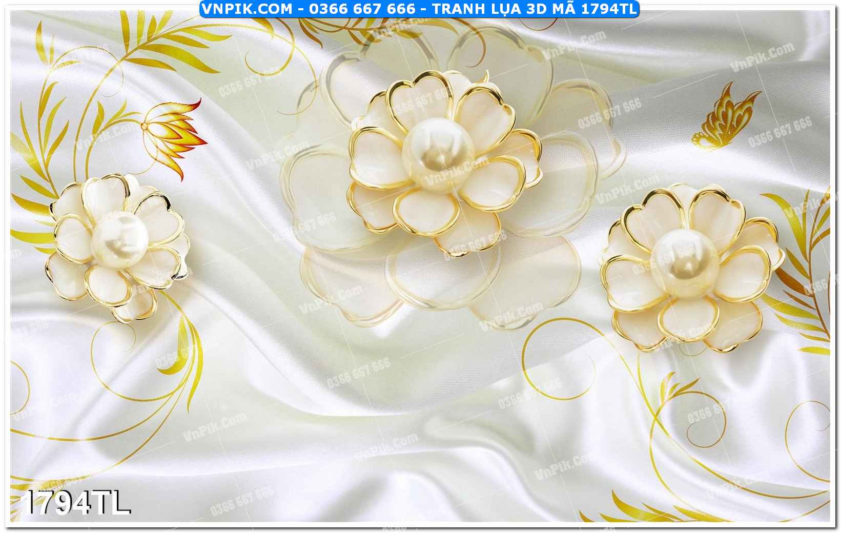 Tranh lụa 3D – Tranh trang trí dán tường 1794TL