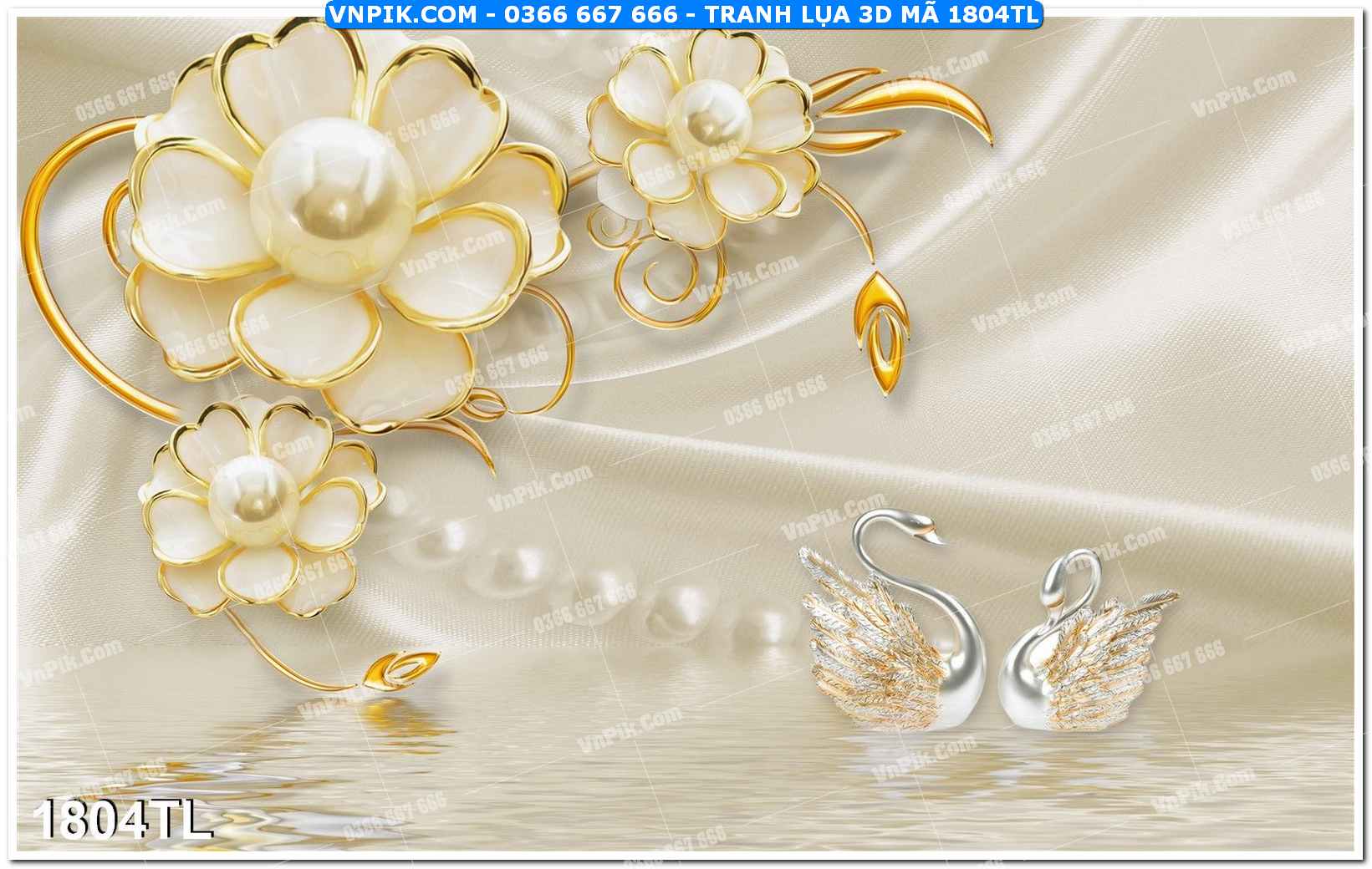 Tranh lụa 3D – Tranh trang trí dán tường 1804TL