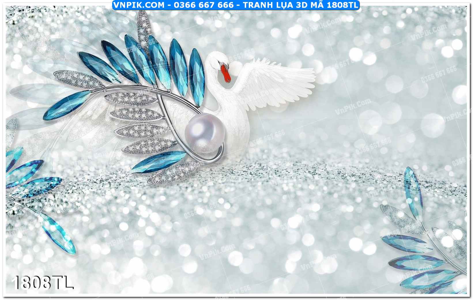 Tranh lụa 3D – Tranh trang trí dán tường 1808TL