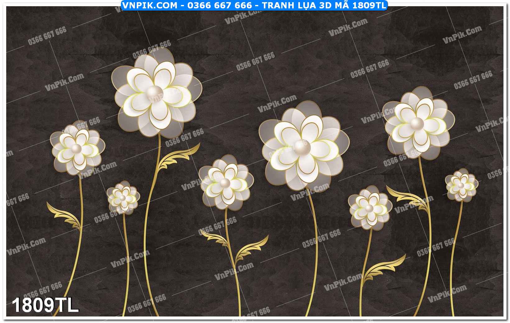 Tranh lụa 3D – Tranh trang trí dán tường 1809TL