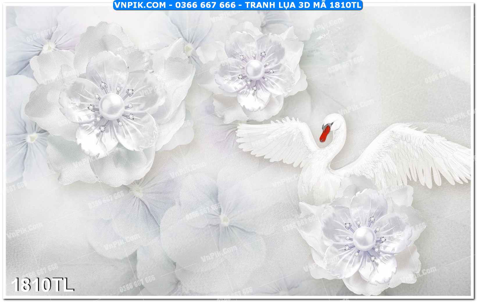 Tranh lụa 3D – Tranh trang trí dán tường 1810TL