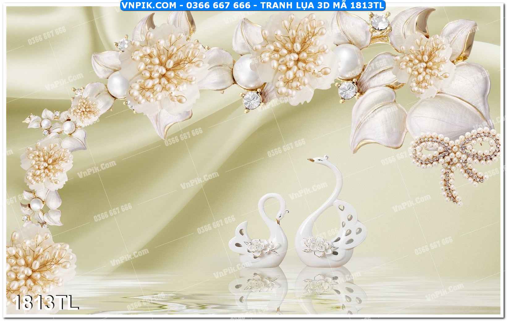 Tranh lụa 3D – Tranh trang trí dán tường 1813TL