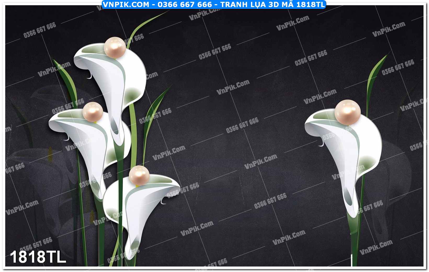 Tranh lụa 3D – Tranh trang trí dán tường 1818TL