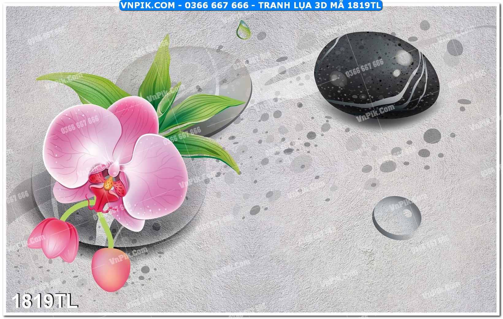 Tranh lụa 3D – Tranh trang trí dán tường 1819TL