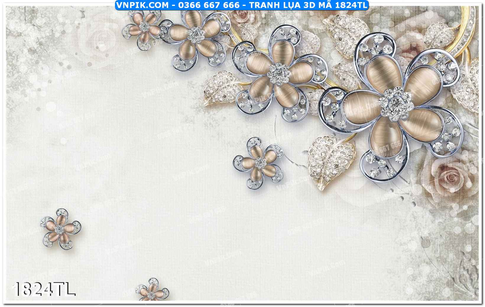 Tranh lụa 3D – Tranh trang trí dán tường 1824TL