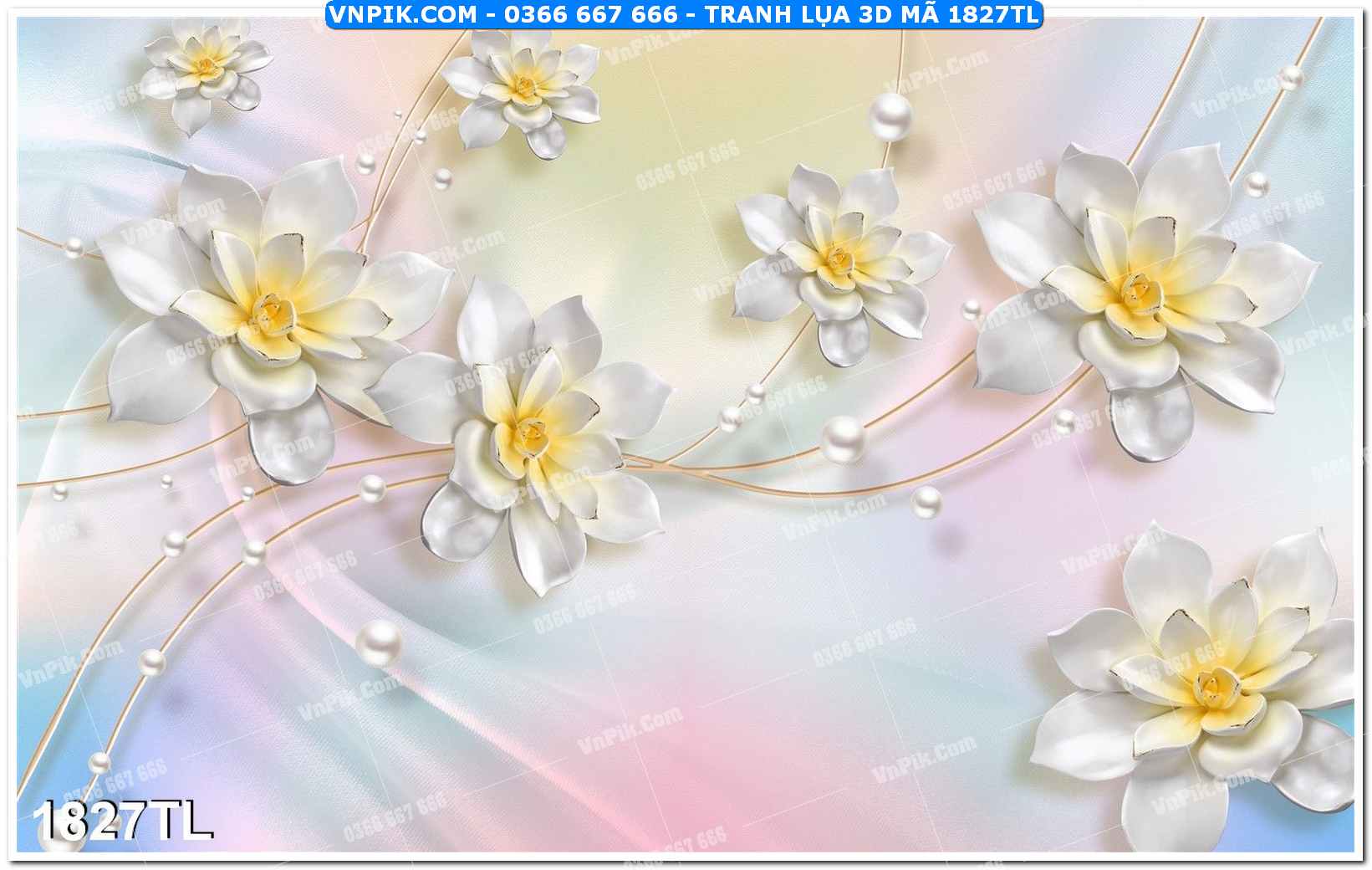 Tranh lụa 3D – Tranh trang trí dán tường 1827TL