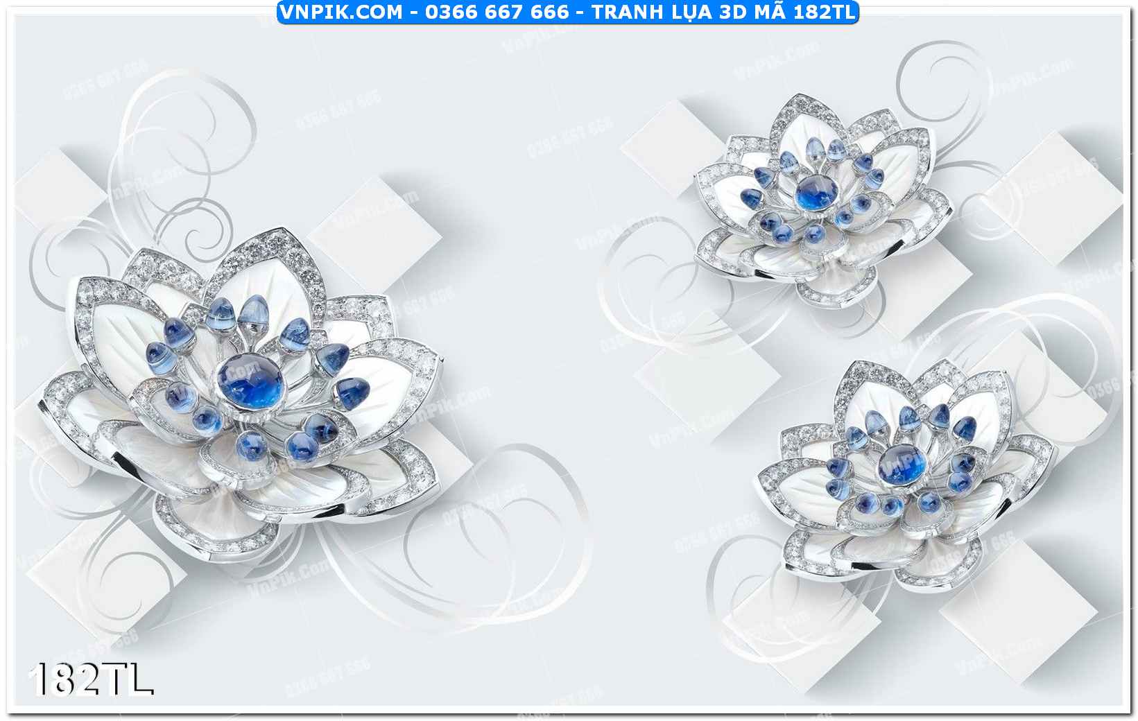 Tranh lụa 3D – Tranh trang trí dán tường 182TL