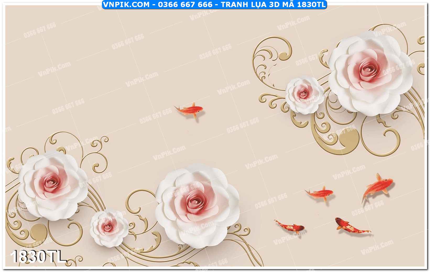 Tranh lụa 3D – Tranh trang trí dán tường 1830TL