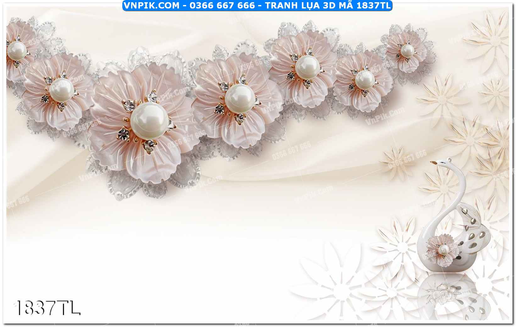 Tranh lụa 3D – Tranh trang trí dán tường 1837TL