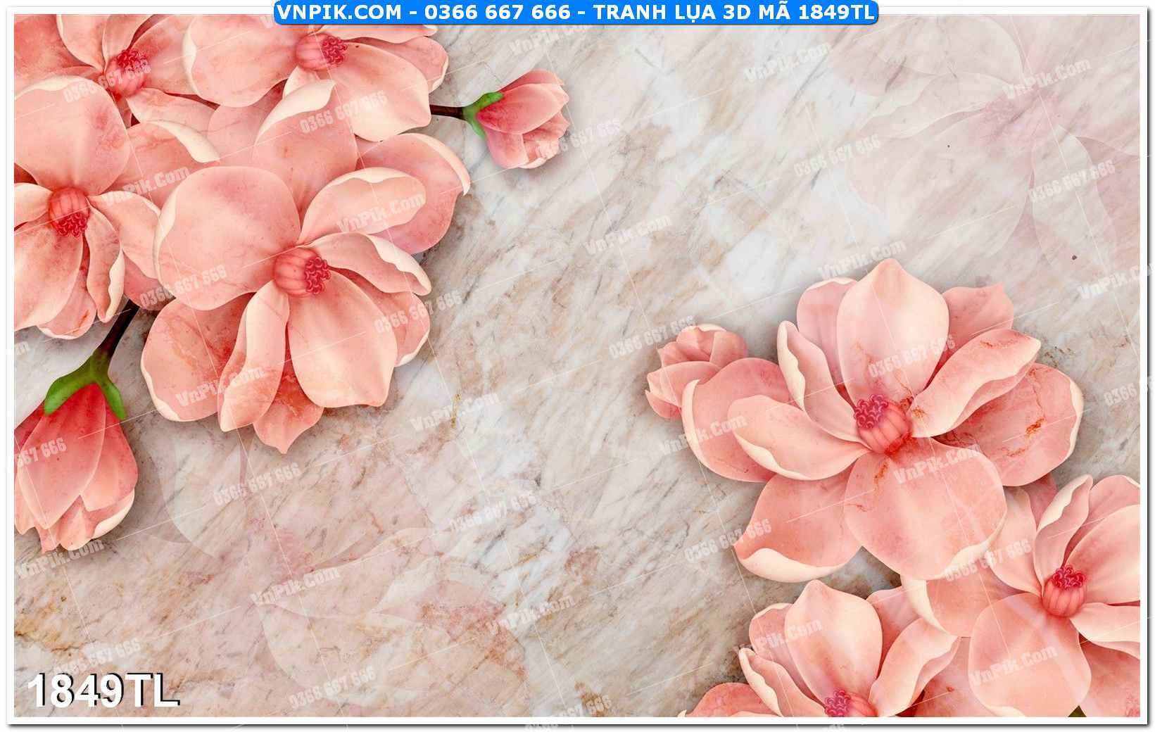 Tranh lụa 3D – Tranh trang trí dán tường 1849TL