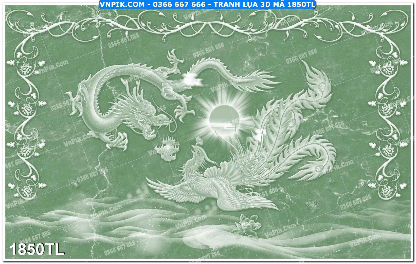 Tranh lụa 3D – Tranh trang trí dán tường 1850TL