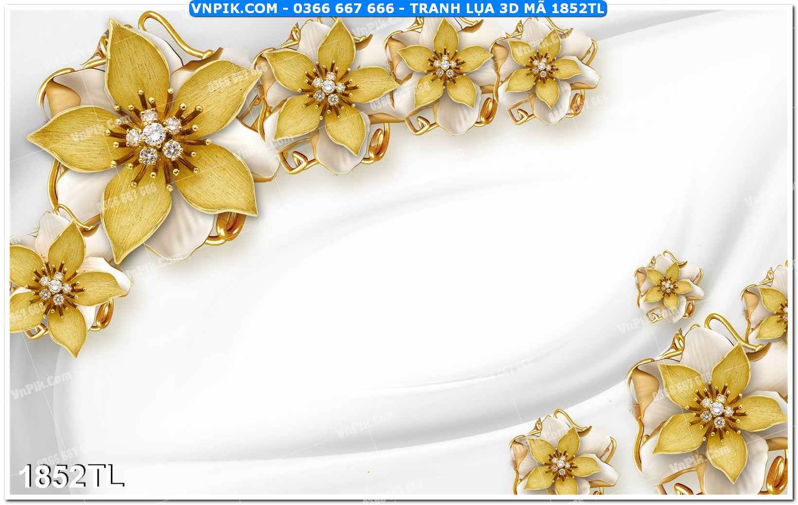 Tranh lụa 3D – Tranh trang trí dán tường 1852TL