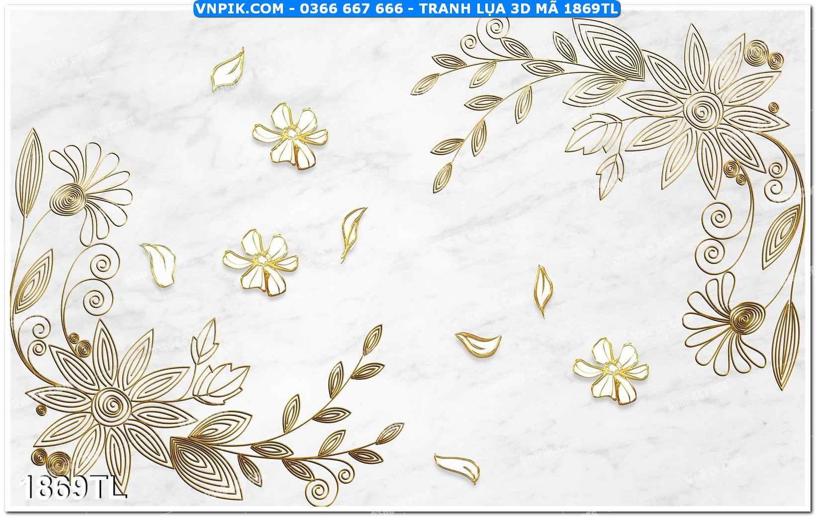 Tranh lụa 3D – Tranh trang trí dán tường 1869TL