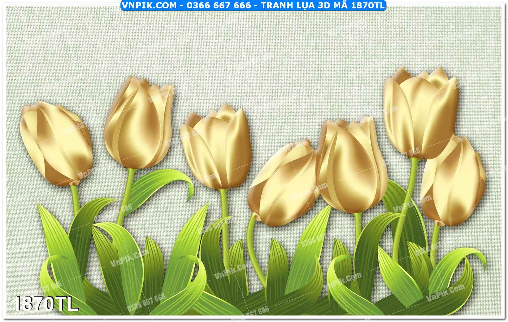 Tranh lụa 3D – Tranh trang trí dán tường 1870TL