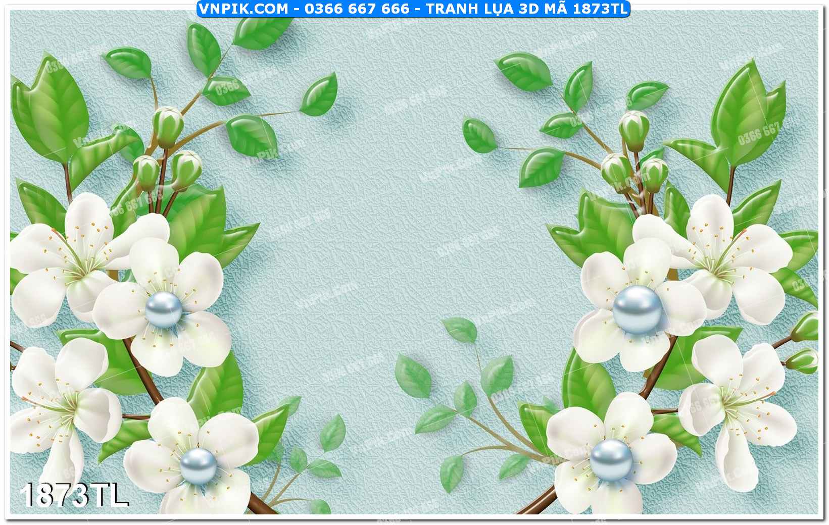 Tranh lụa 3D – Tranh trang trí dán tường 1873TL