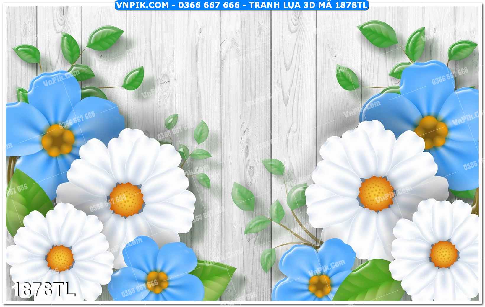 Tranh lụa 3D – Tranh trang trí dán tường 1878TL