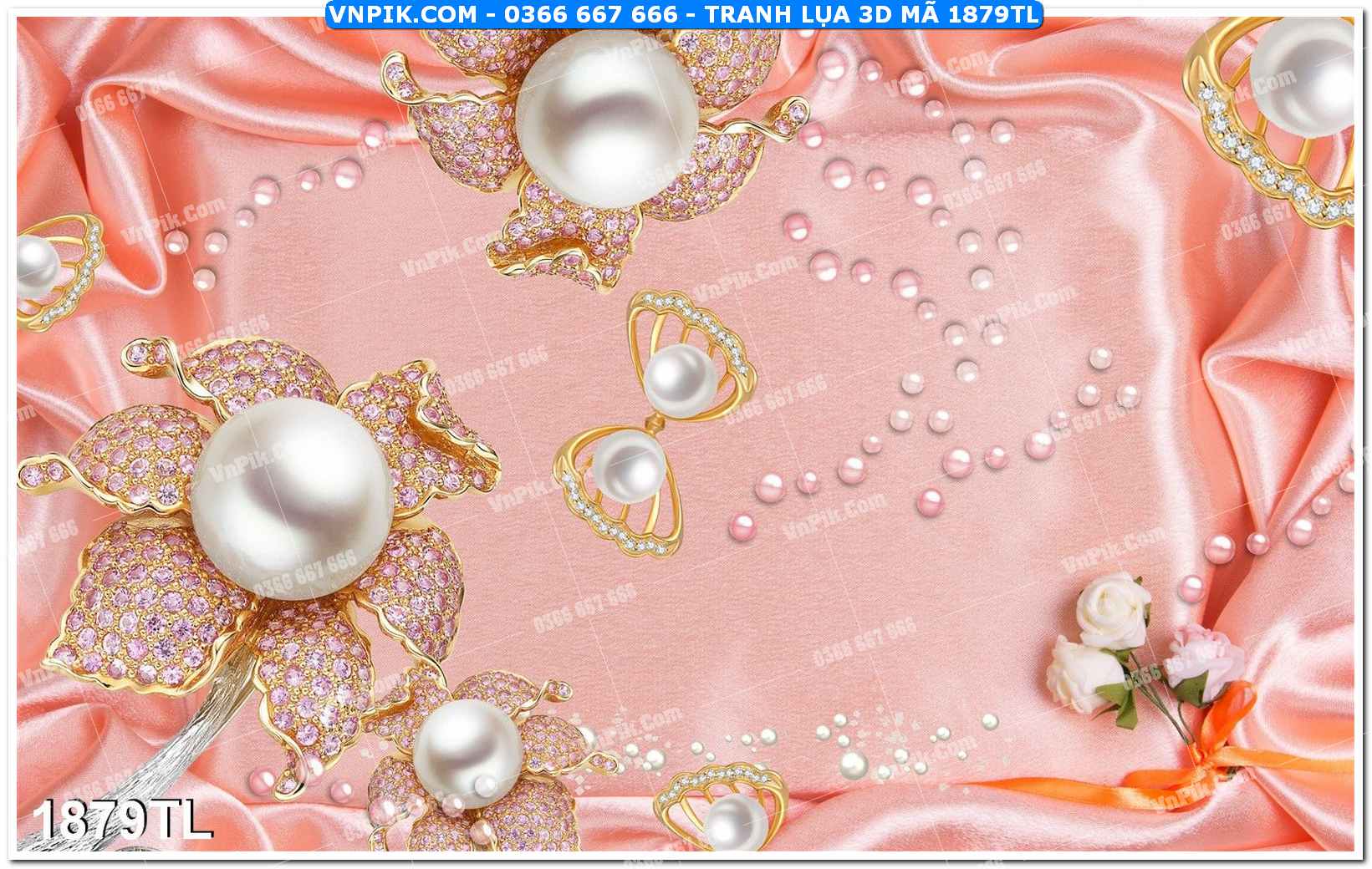 Tranh lụa 3D – Tranh trang trí dán tường 1879TL