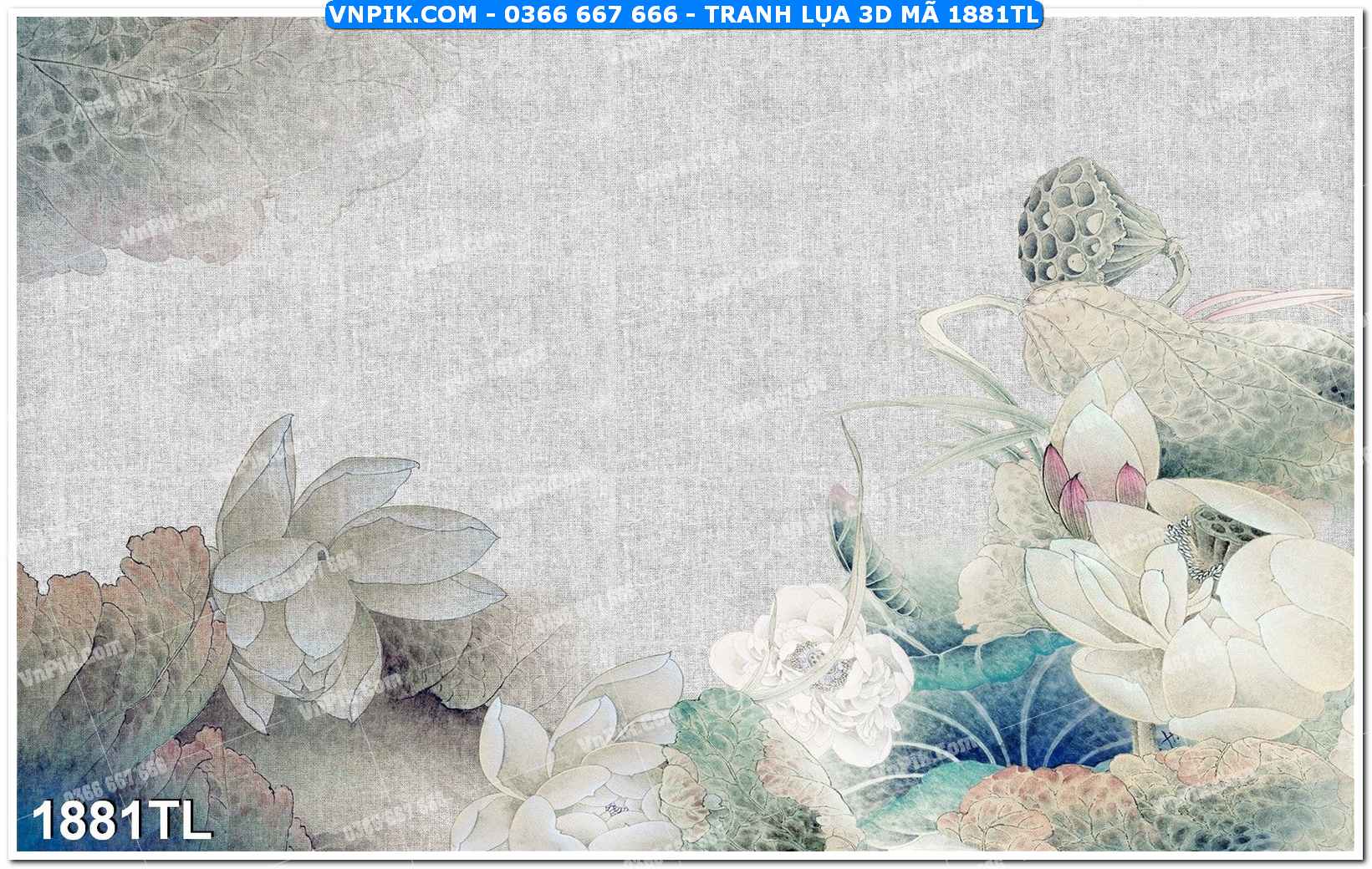 Tranh lụa 3D – Tranh trang trí dán tường 1881TL