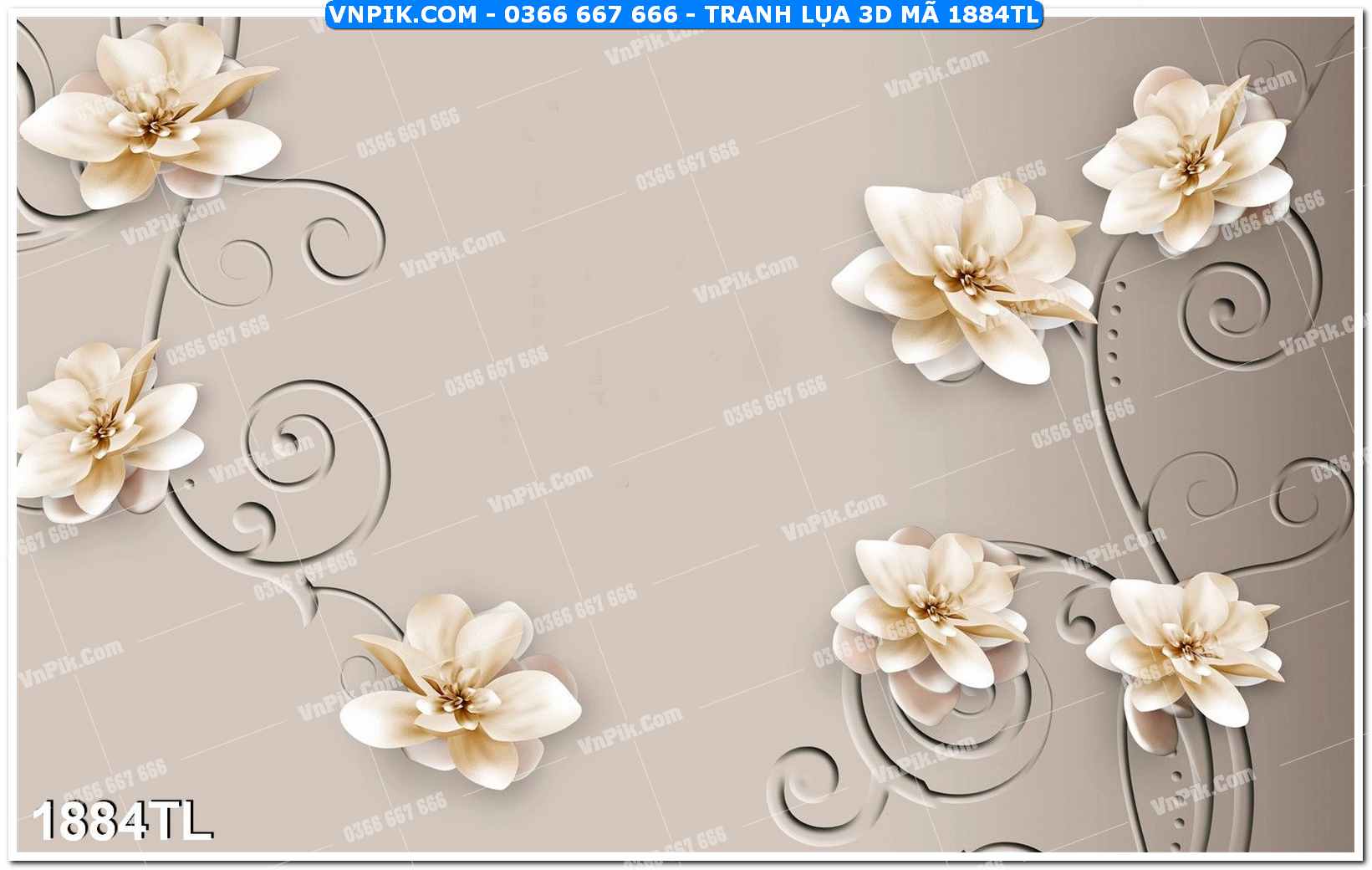 Tranh lụa 3D – Tranh trang trí dán tường 1884TL