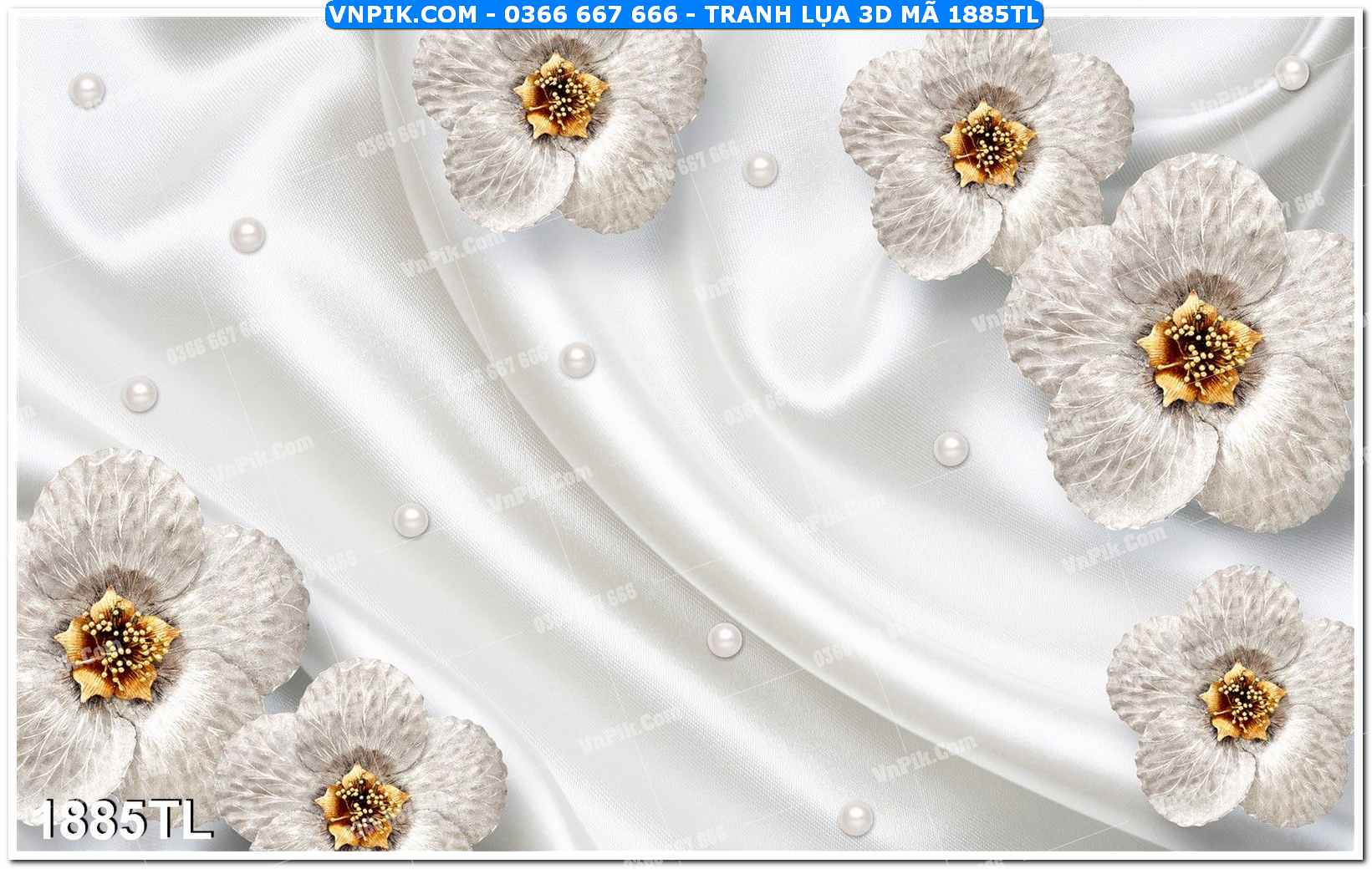 Tranh lụa 3D – Tranh trang trí dán tường 1885TL