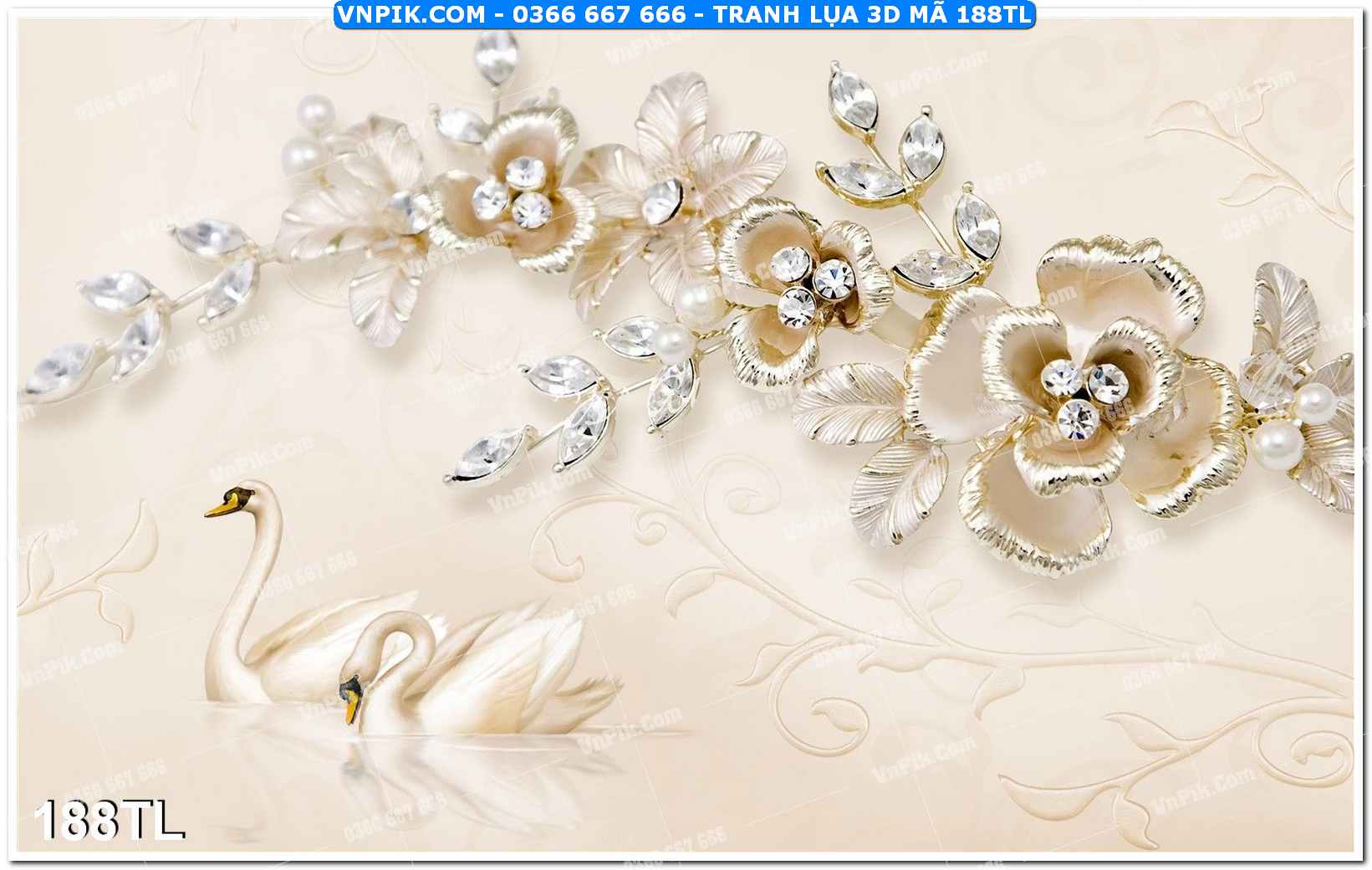 Tranh lụa 3D – Tranh trang trí dán tường 188TL