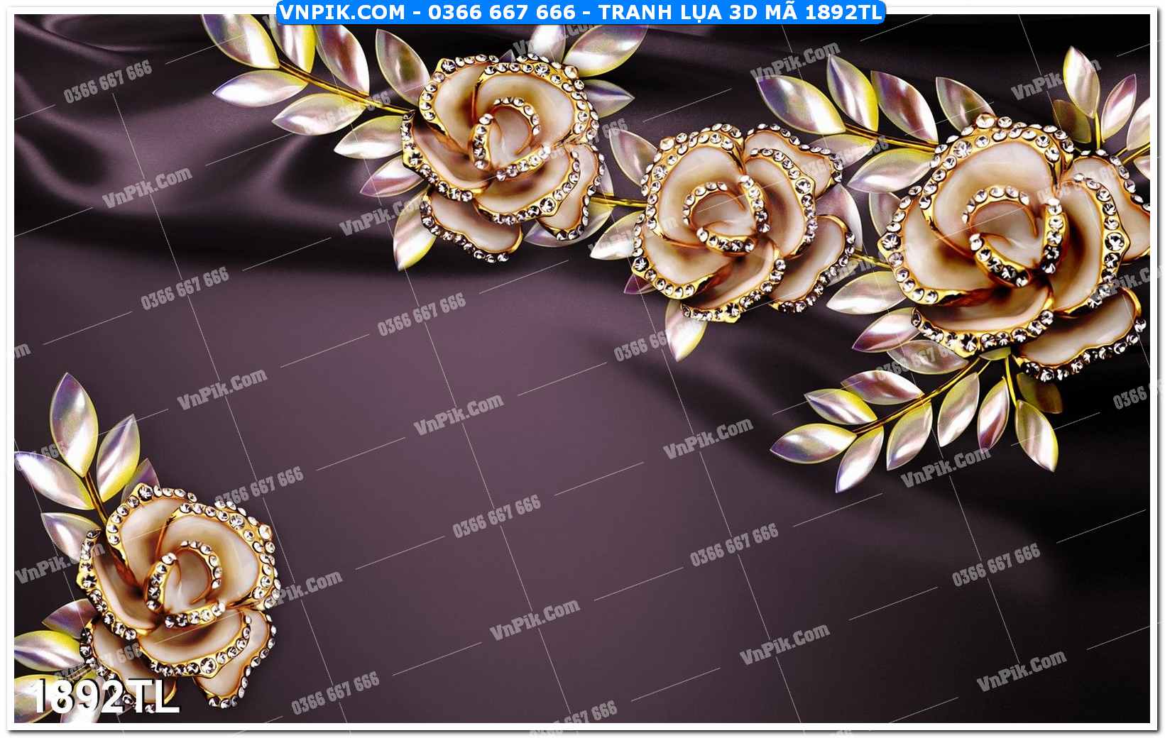 Tranh lụa 3D – Tranh trang trí dán tường 1892TL