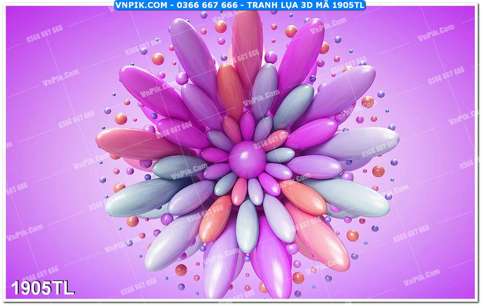 Tranh lụa 3D – Tranh trang trí dán tường 1905TL