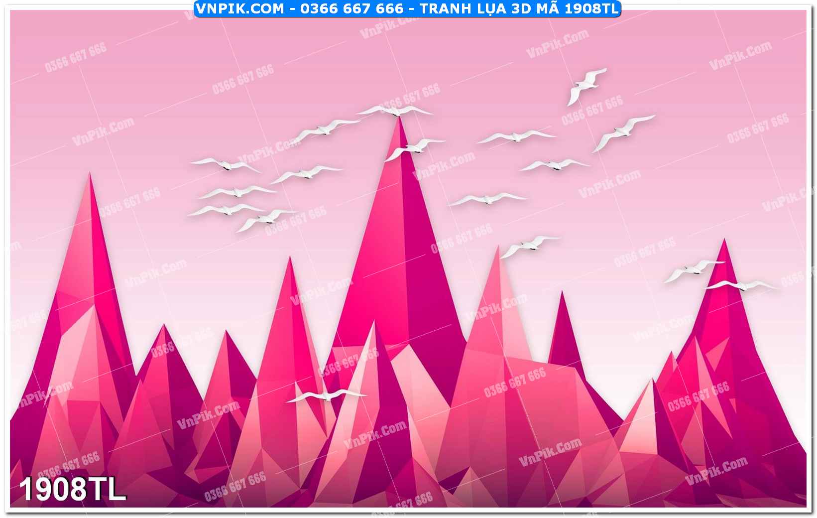 Tranh lụa 3D – Tranh trang trí dán tường 1908TL