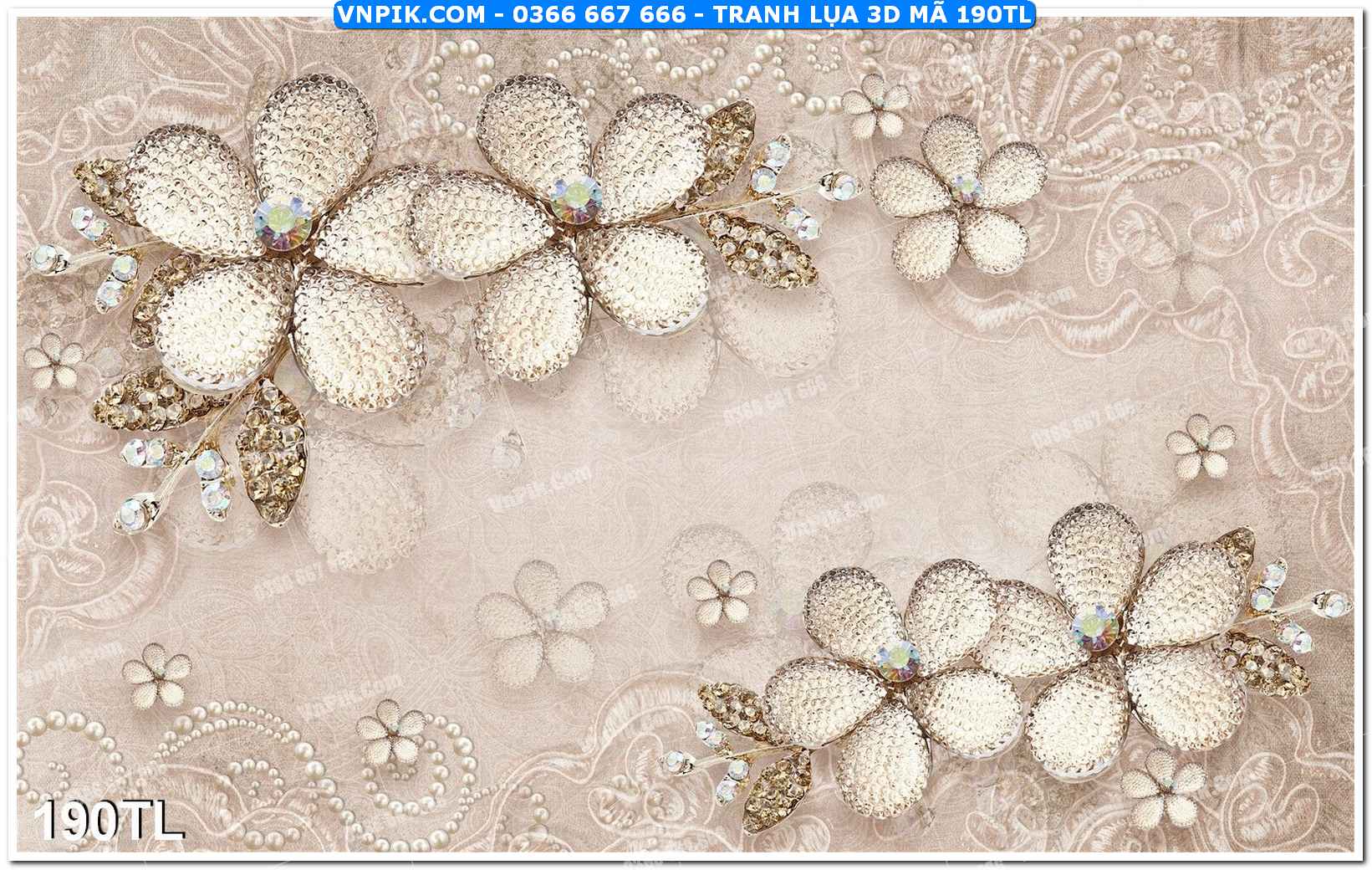 Tranh lụa 3D – Tranh trang trí dán tường 190TL