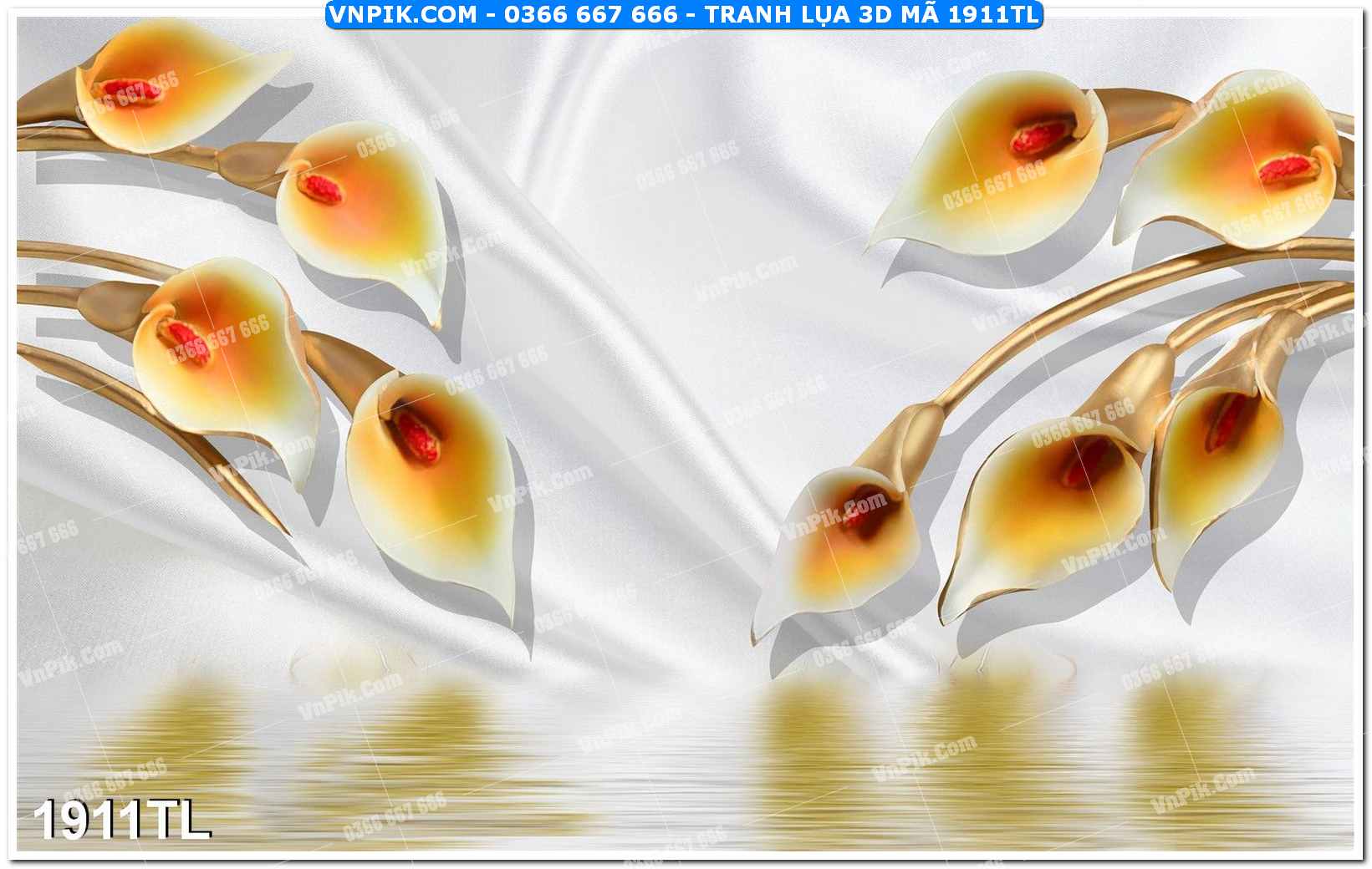 Tranh lụa 3D – Tranh trang trí dán tường 1911TL