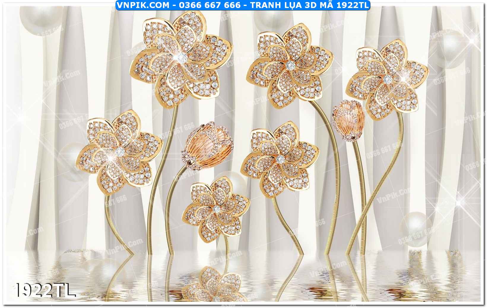 Tranh lụa 3D – Tranh trang trí dán tường 1922TL