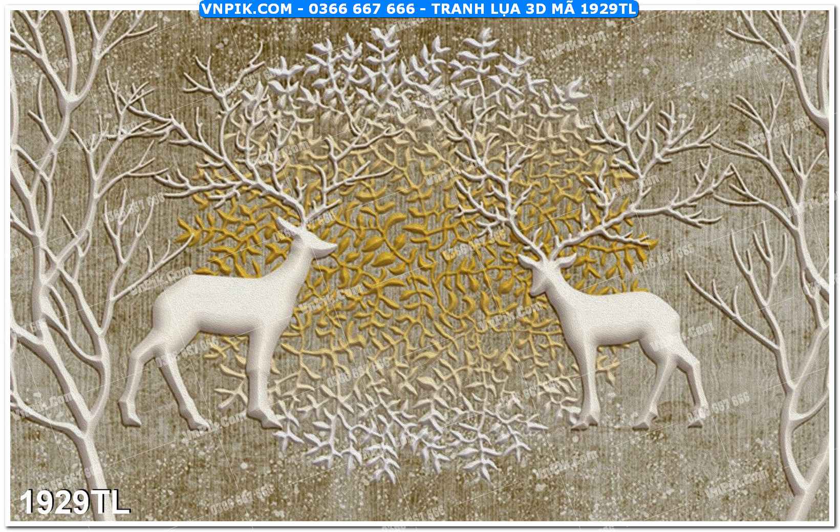 Tranh lụa 3D – Tranh trang trí dán tường 1929TL