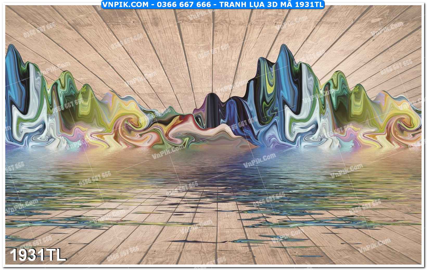 Tranh lụa 3D – Tranh trang trí dán tường 1931TL