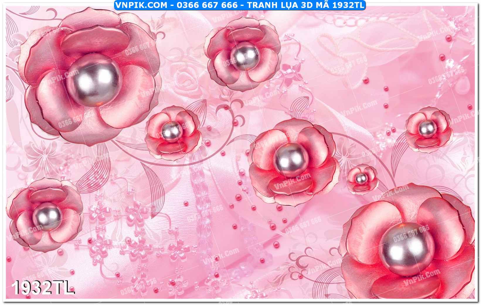 Tranh lụa 3D – Tranh trang trí dán tường 1932TL