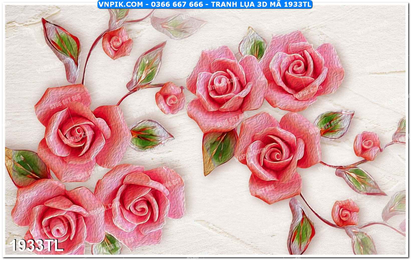 Tranh lụa 3D – Tranh trang trí dán tường 1933TL