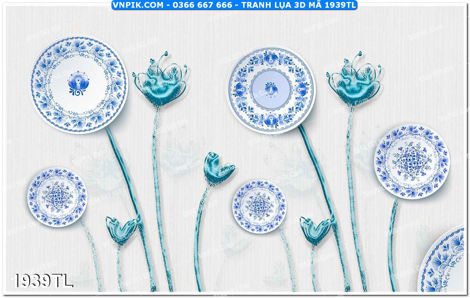 Tranh lụa 3D – Tranh trang trí dán tường 1939TL