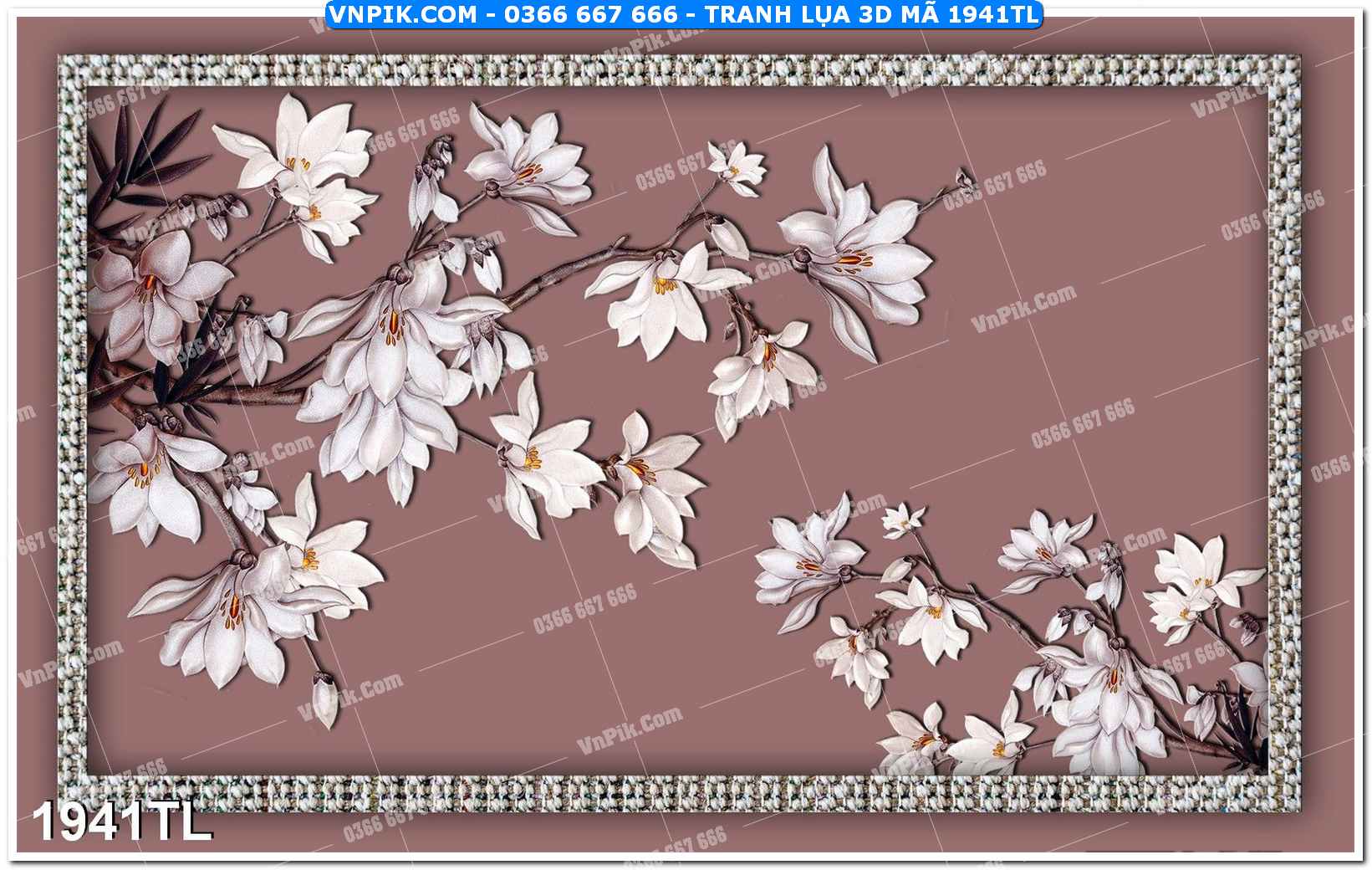 Tranh lụa 3D – Tranh trang trí dán tường 1941TL