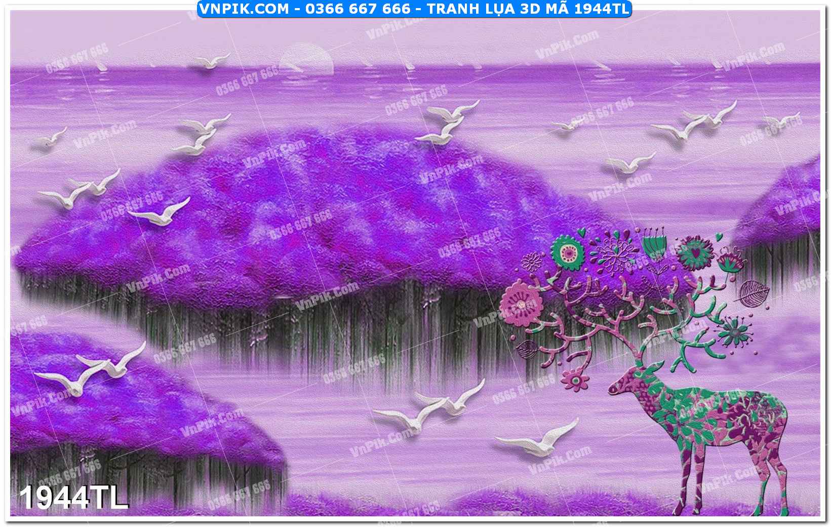Tranh lụa 3D – Tranh trang trí dán tường 1944TL