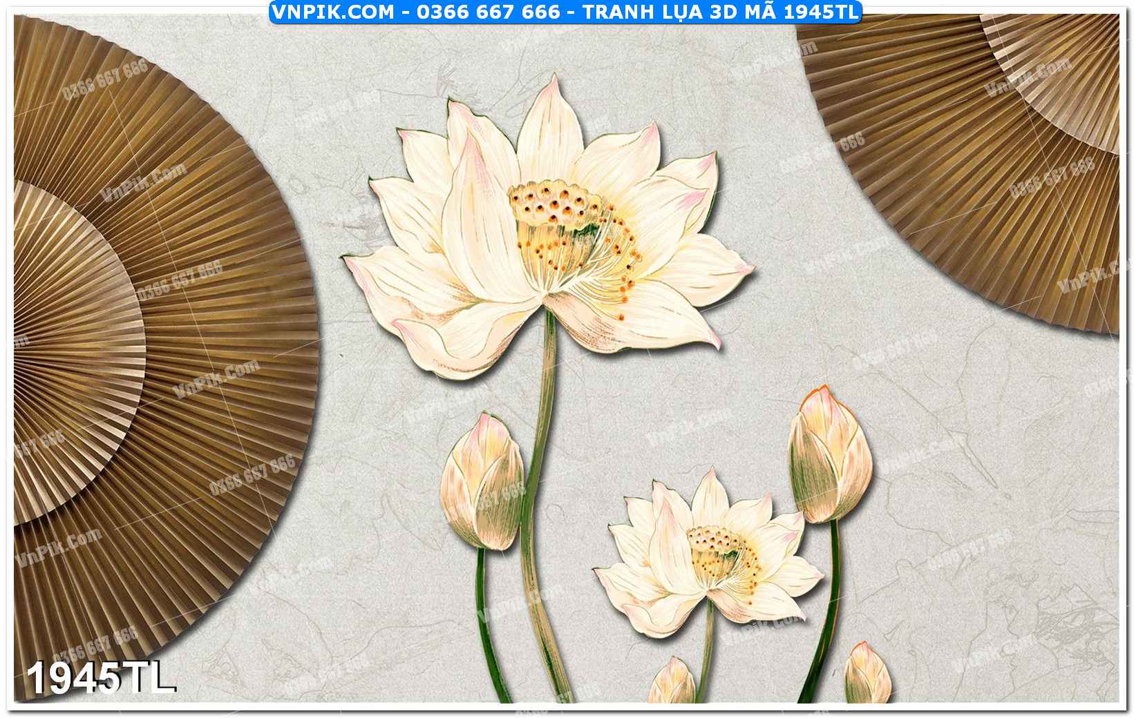 Tranh lụa 3D – Tranh trang trí dán tường 1945TL