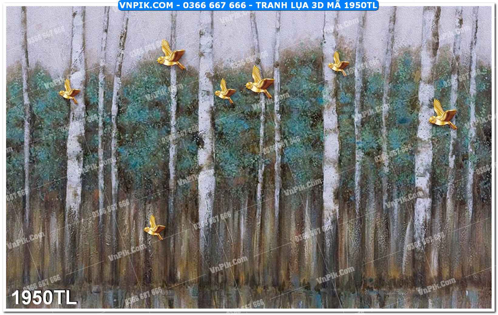 Tranh lụa 3D – Tranh trang trí dán tường 1950TL