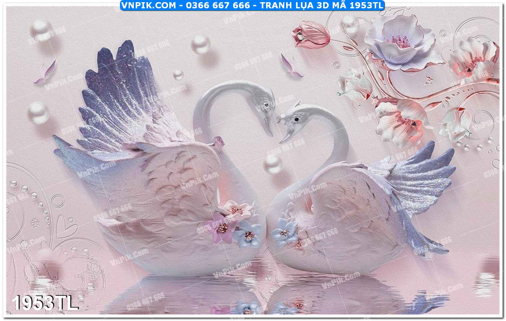 Tranh lụa 3D – Tranh trang trí dán tường 1953TL