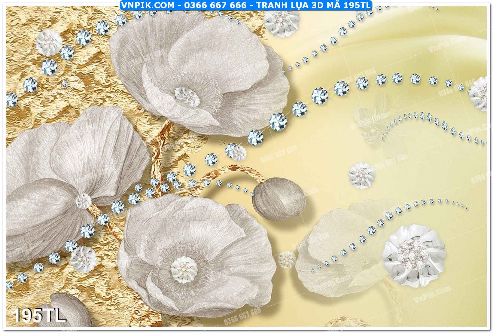 Tranh lụa 3D – Tranh trang trí dán tường 195TL